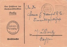 161125) DR Sudetenland Postsache Aussig 1939, Reichspostdirektion