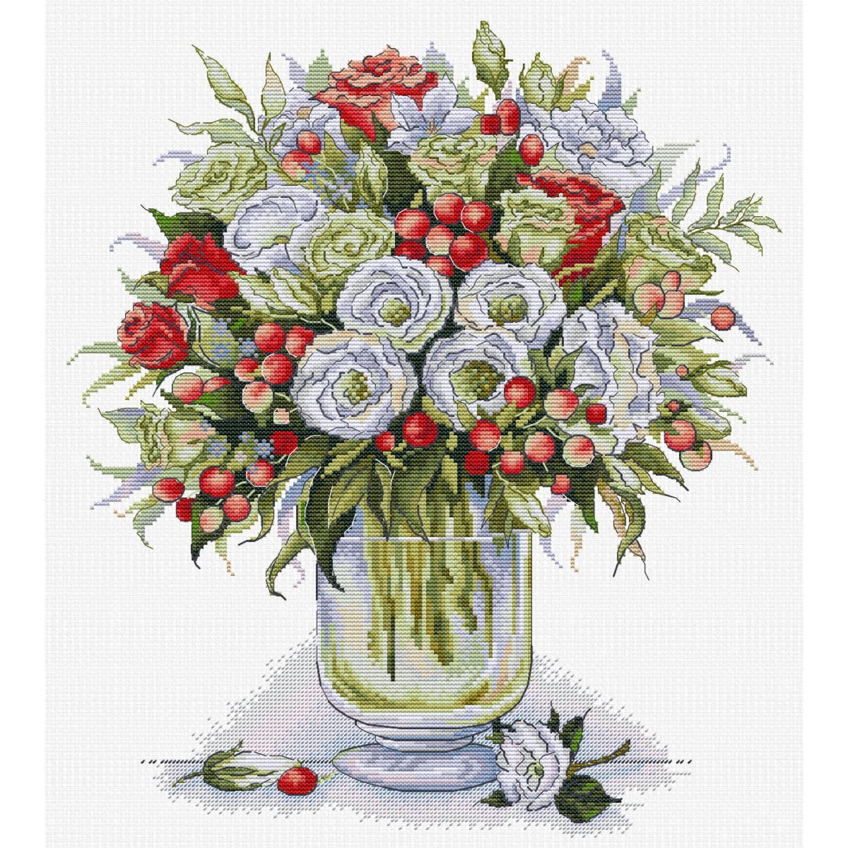 HobbyJobby counted cross stitch kit ""The Passion Bouquet"", 29x33cm