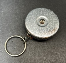 Vintage Key-Bak Stainless Steel Retractable Chain Reel Key Ring w/ Belt Clip USA