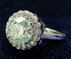 2.5 Ct Vvs1-:Ice Blue Round Cut Moissanite Wedding Ring Sterling Silver Size 7
