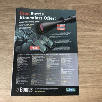 GUNS94 MAGAZIN WERBUNG 12X9 BURRIS LANDMARK FERNGLAS