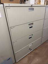 Vintage Steel Lateral Filing Cabinet - 4 Drawer