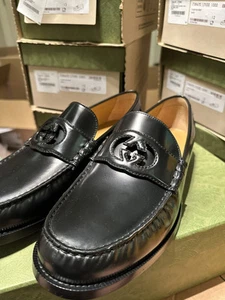 Mocassins homme Gucci en cuir noir taille 10,5UK/11,5US