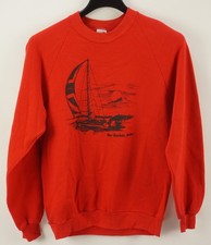 Vintage 1970s/1980s Bar Harbor Maine Sailboat Sweatshirt Men's Large Red Crew