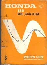 HONDA SS125A,SS125 A,CL125 A,TWIN 1968 ORIGINAL FACTORY PARTS LIST,CATALOGUE
