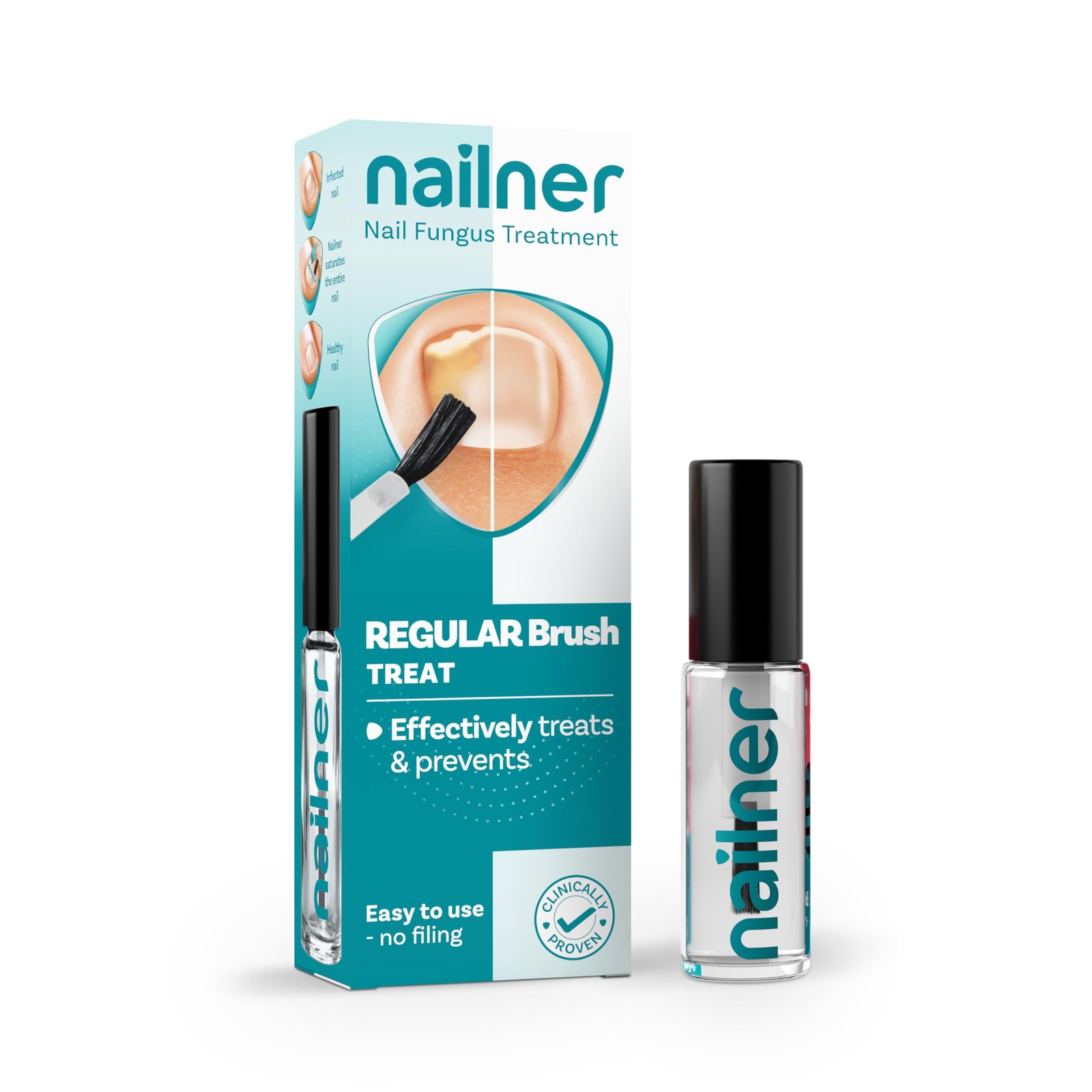 Nailner Nail Fungus Treatment Brush, Treats & Prevents, No Filing, 5ml - Image 2