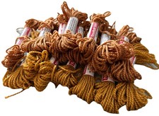 Needloft PLASTIC CANVAS YARN 15 -Hank-Lot GOLD  BROWN Discontinued