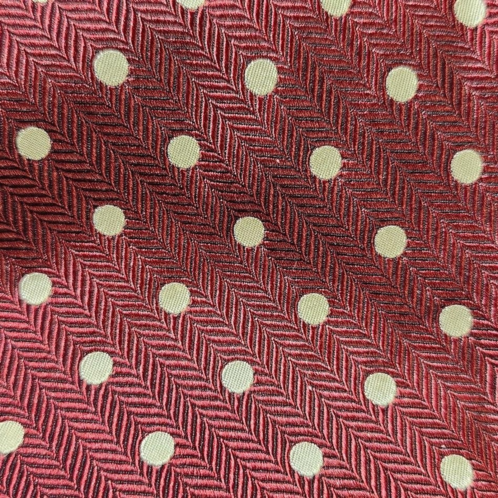 Reddish Brown Polka Dot Patterned 100% Sillk Tie Handmade in USA image 2