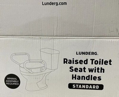 Lunderg Raised Toilet Seat with Handles for Standard Toilets - 3 Inch