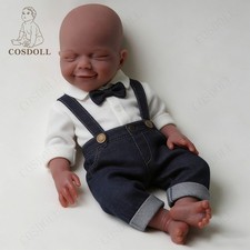 UK STOCK COSDOLL 18" Full Body Silicone Reborn Baby Dolls Newborn Boy #Brown