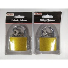 (2) Metal Padlocks with 2 Keys 2"- 50mm Tool Bench Back To School 