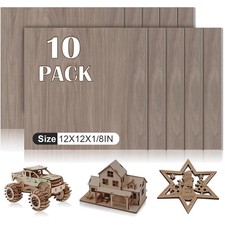 Versatile 10-Pack 12x12 Walnut Plywood Sheets - Ideal for Crafting  Engraving