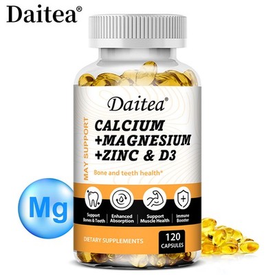 Calcium Magnesium Zinc Capsules Strong Bones &Teeth Nerve & Muscle Support 120pc