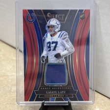 2024 Select Football Laiatu Latu Patch Red Blue Draft Selections #DSM-LLU Colts