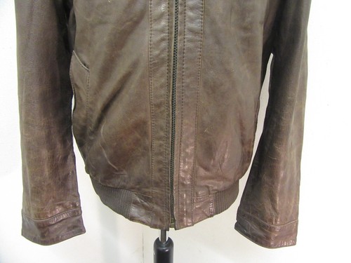 VINTAGE LEATHER BOMBER MOTORCYCLE JACKET SIZE M, ARROW SHEEPSKIN COLLAR - Picture 4 of 20