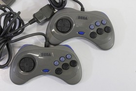 Lot 2 Official SEGA Saturn Gray Controller Pad HSS-0101 SS OEM Japan US Seller