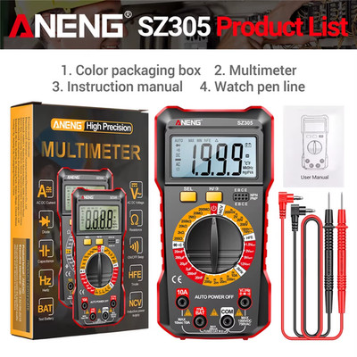 SZ305 Digital Multimeter Professional AC/DC Voltage Ammeter Capacitor Hfe Triode