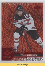 2022 Team Canada Juniors Red Champagne Foilboard Logan Stankoven #11 READ 15mi