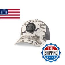 HUK Mens Trucker Hat, Anti-Glare Snapback Fishing Hat for Men, KC Circle Patch -