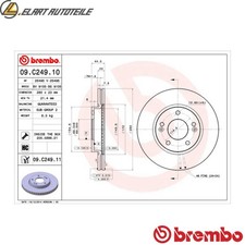 2x BRAKE DISCS 09.C249.11 FOR HYUNDAI KONA/SUV/Van i30/Hatchback/Estate KIA  