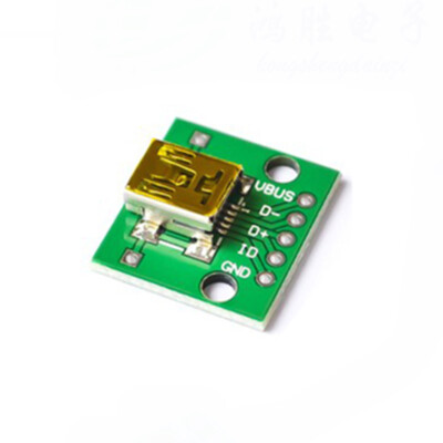 Mini-USB-auf-DIP-Adapter, 5-Pin-Buchse, USB B-Typ, PCB-Konverter-Modulplatine 