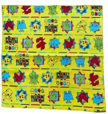 Pok mon Pocket Monsters Nintendo VTG Handkerchief Yellow Pocket Square 16"Rare