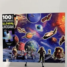 Hinkler SPACE EXPLORERS GLOWING CHILDREN'S JIGSAW PUZZLE 100 Piece VERY NICE