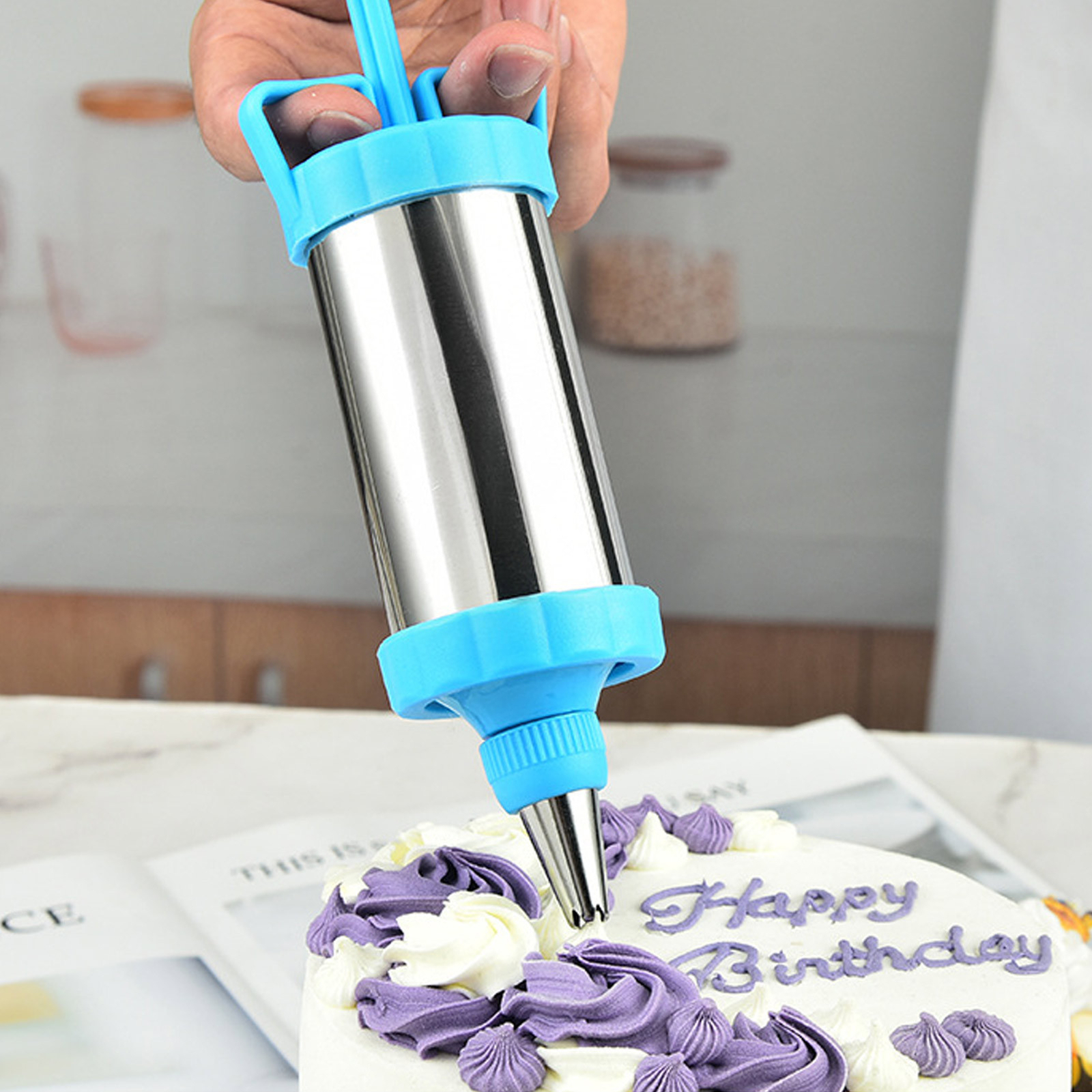 Icing Piping Guns Cake Decorating Syringe Pastry Design Nozzle Kit DIY