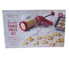 Jumbo Cookie Press Set 16 Unique Cookie Shape Disks Red Sur La Table New in Box