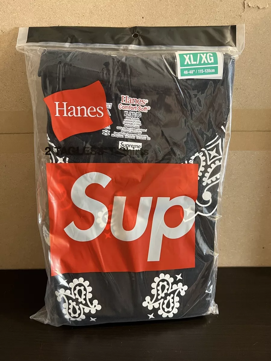 DS Supreme x Hanes Bandana Shirt Pack Black Size XL (2 Shirts in 1 Pack)