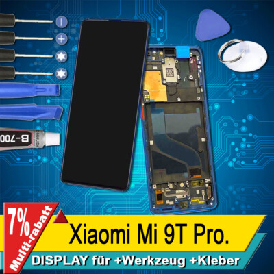 Display Für Xiaomi Mi 9T Pro Komplettes Bildschirm Lcd Touch OLED Blau Rahmen +