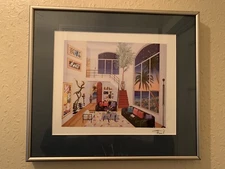 SERIOLITHOGRAPH IN COLOR BY FRANCOIS (FANCH) LEDAN "INTERIOR WITH 3 MATISSE"