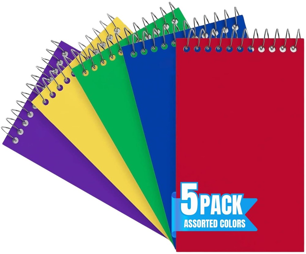 3x5 Wirebound Spiral Notebooks for Memos and Notes  