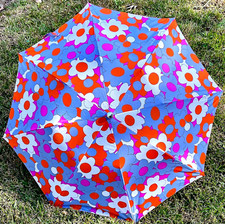 Vintage NOS Op/Pop-Art Psychedelic Peter Max-Style MCM Umbrella RN 55100 Taiwan