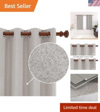 Machine Washable Thermal Insulated Blackout Curtains 2 Panels - Natural, 63 Inch