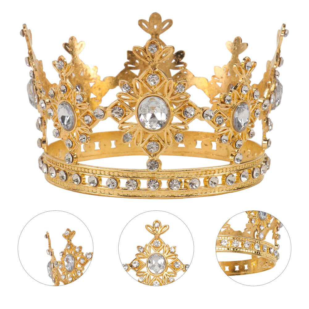 Crown Adornment Kids Play Jewelry Rhinestone Golden King  display picture 1