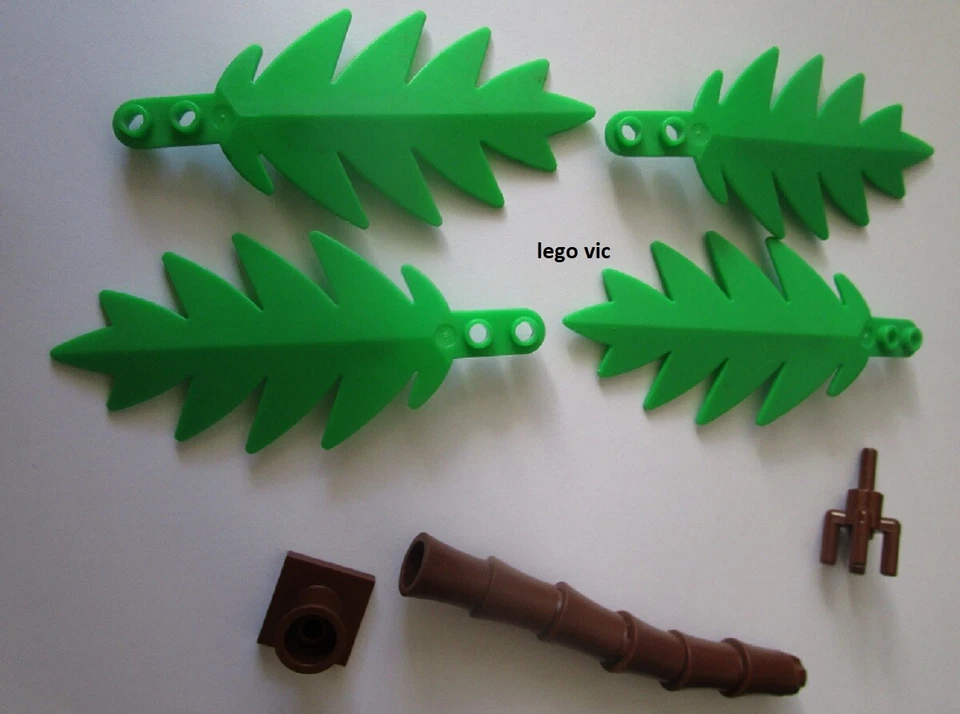 Lego Palmier Palm 2563 2536 2566 Brown Brun 2518 Bright Green Belville City MOC - Photo 2/2