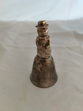 Unusual Snowman Bell Metal 9cm Collector's Bell Silver Colour