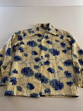 VTG 1970s Triumph California Floral Poly LONG SLEEVE SHIRT Medium M 15.5x32/33