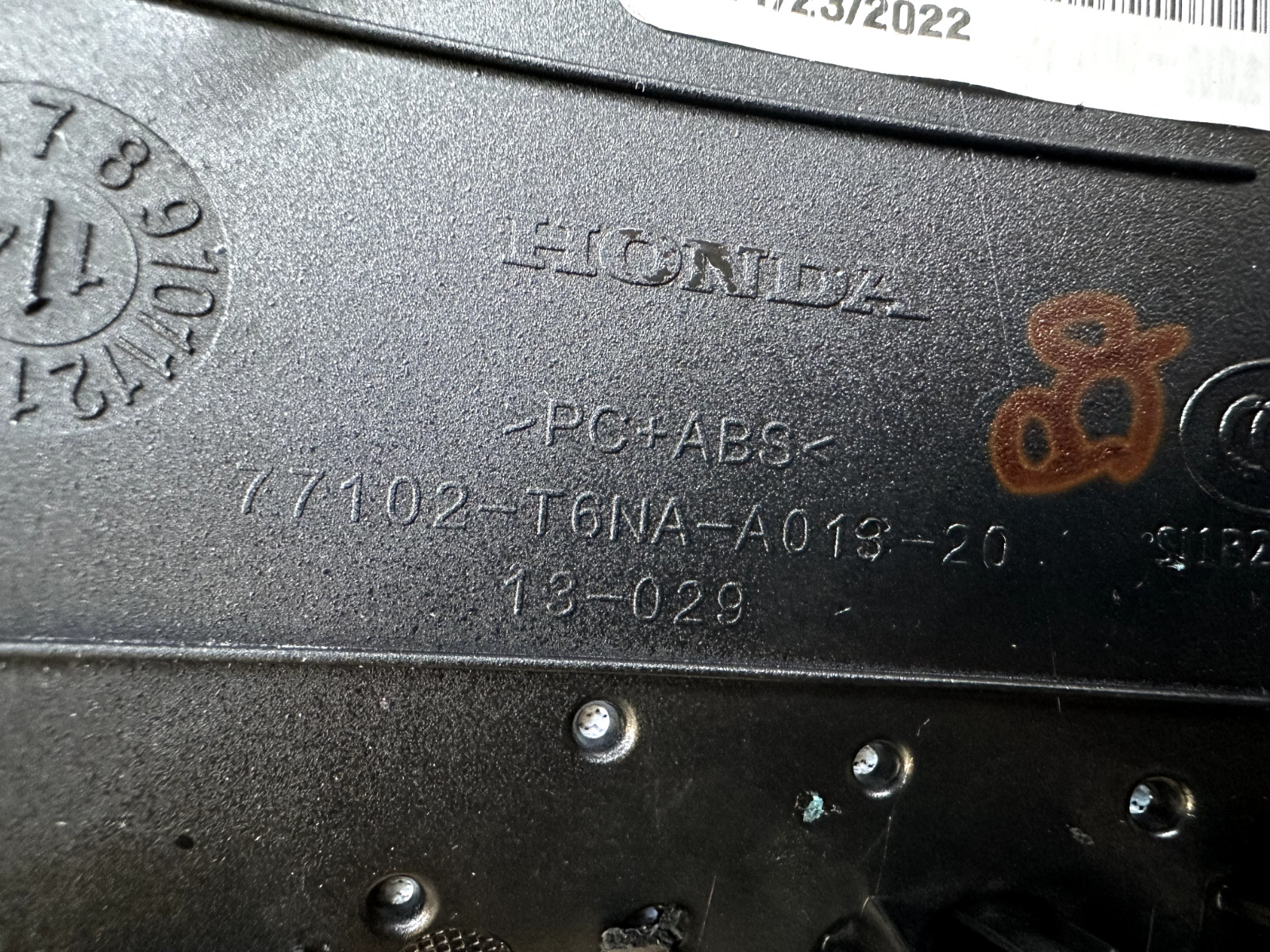 2017-21 ACURA NSX INSTRUMENT CLUSTER PAD OEM PART # 77112-T6N-AO2ZC