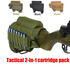 Tactical Rifle Buttstock Cheek Rest Riser Ammo Cartridges Carrier Case Holder US