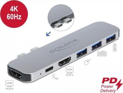 Delock Dockingstation für MacBook Dual HDMI 4K / PD / Hub