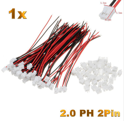 1 Set (2 Stück)  2Pin 2.0 PH 2.0mm Mini Micro JST Stecker 15cm Kabel + Buchse RC