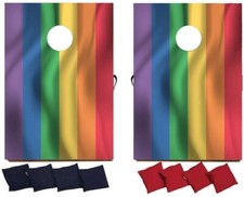Rainbow Cornhole Bean Bag Toss Game Set, Bags Included, LGBTQ Pride Cornhole