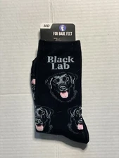 For Bare Feet Black Lab Socks
