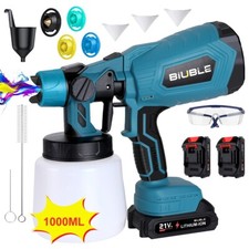 2x Battery Spray Gun Cordless Fence Wall Paint Sprayer Electric Airless HVLP