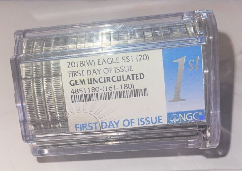 2018W AMERICAN SILVER EAGLE ROLL (20) NO MINT MARK NGC FIRST DAY OF ISSUE eBay