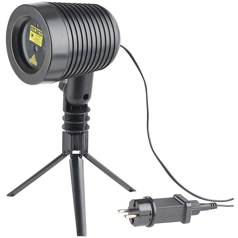 Thumbnail - Lunartec Laserprojektor, Bewegter Sternen-regen-lichteffekt, Rot &