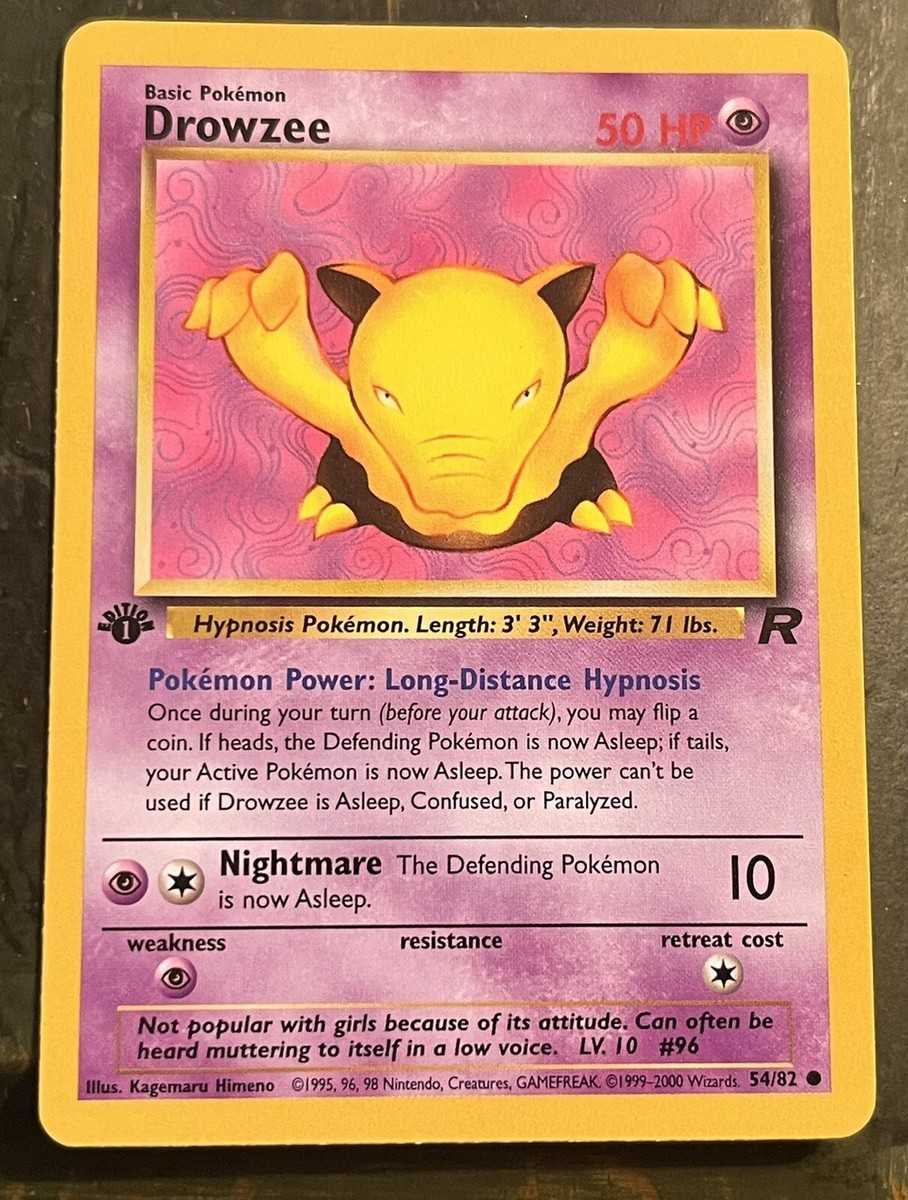 1st Edition Pokemon Team Rocket Drowzee Common 54/82 Unplayed