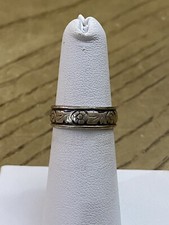 Vintage Wheeler Sterling Silver 925 Designer Signed Floral Band Ring Size 5.75